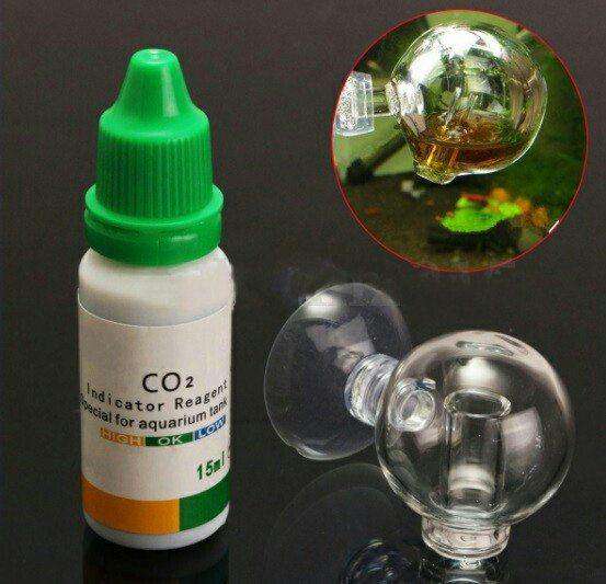 Exoaquaristic Aquarium Accessories CO2 Glass Drop Checker with 10ml Test Liquid Indicator Reagent Tester Glass Drop Ball