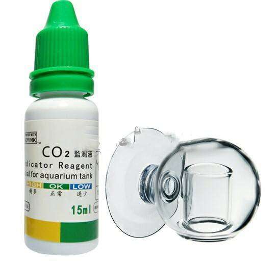 Exoaquaristic Aquarium Accessories CO2 Glass Drop Checker with 10ml Test Liquid Indicator Reagent Tester Glass Drop Ball